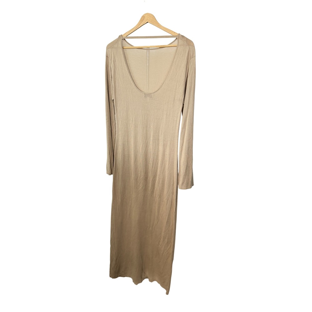 & Other Stories Stockholm Atelier Beige Knit Scoop Back Maxi Dress Small - Picture 6 of 7